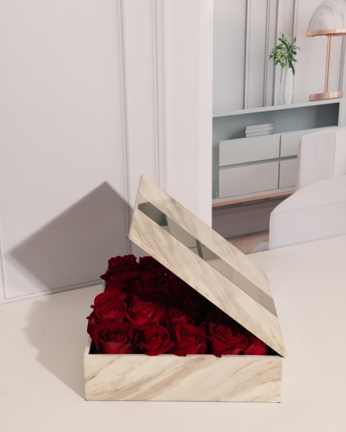 קופסת תכשיטים שיש לבן