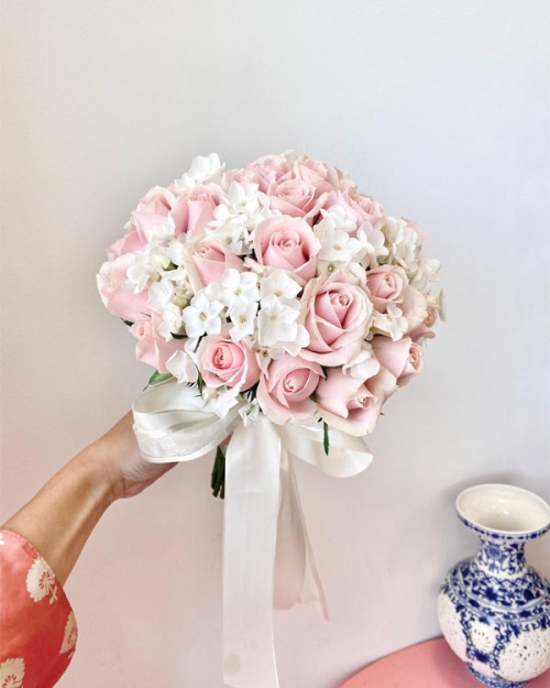 זר כלה ורדים בייבי ופלוקס